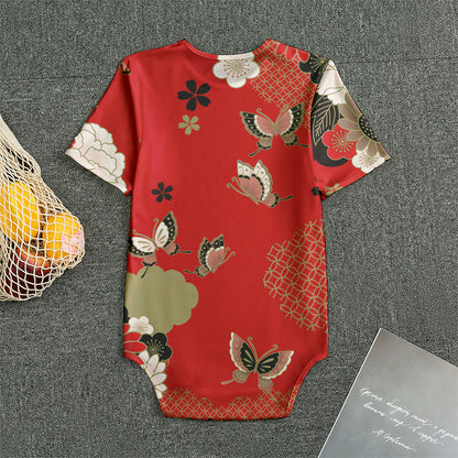 Japanese Flower Print Men's Bodysuit