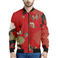 Japanese Flower Print Men's Bomber Jacket