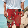 Japanese Flower Print Men's Cargo Shorts
