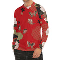 Japanese Flower Print Men's Long Sleeve Rash Guard
