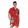 Japanese Flower Print Men's Romper