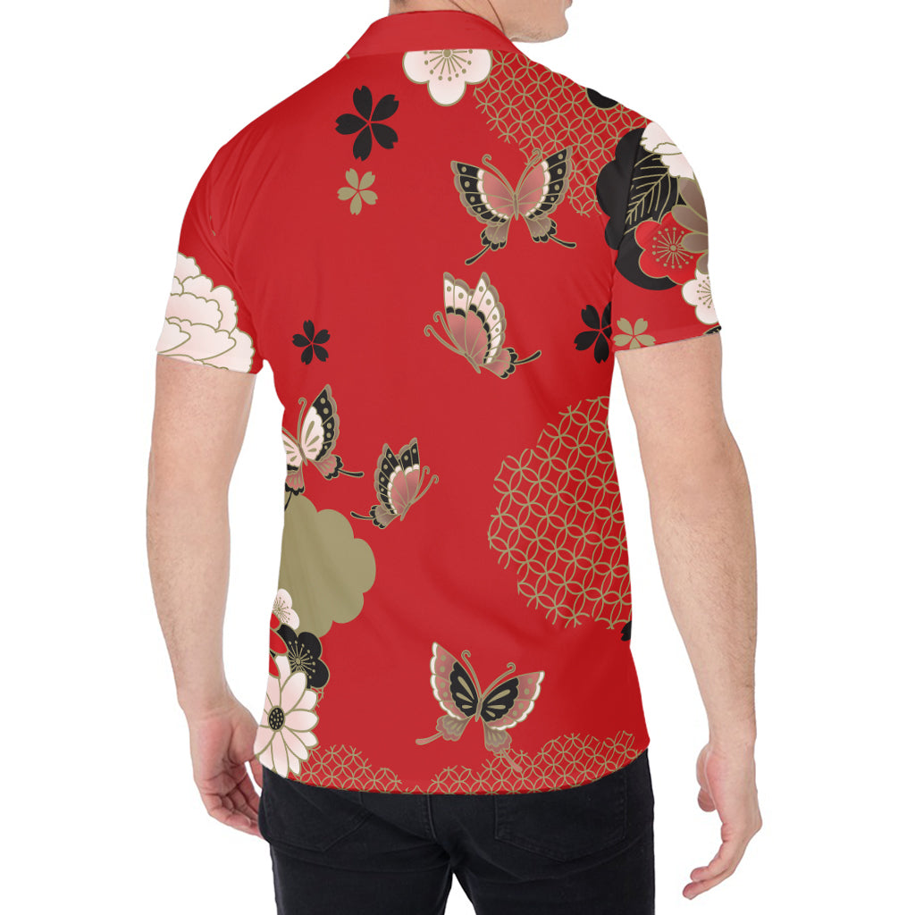 Japanese Flower Print Men's Shirt