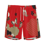 Japanese Flower Print Men's Sports Shorts