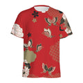 Japanese Flower Print Men's Athletic T-Shirt