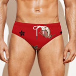 Japanese Flower Print Men's Swim Briefs