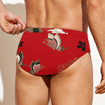 Japanese Flower Print Men's Swim Briefs