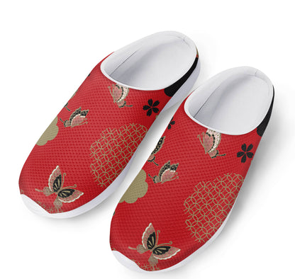 Japanese Flower Print Mesh Casual Shoes