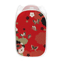 Japanese Flower Print Mesh Laundry Hamper