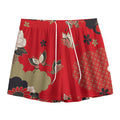 Japanese Flower Print Mesh Shorts