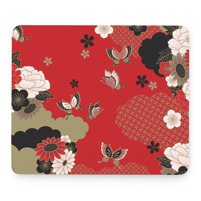 Japanese Flower Print Mouse Pad