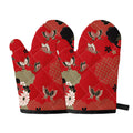 Japanese Flower Print Oven Mitts