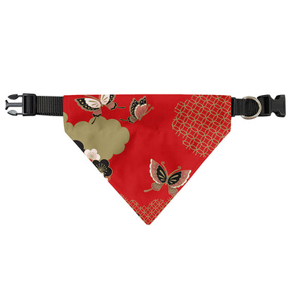 Japanese Flower Print Over The Collar Dog Bandana
