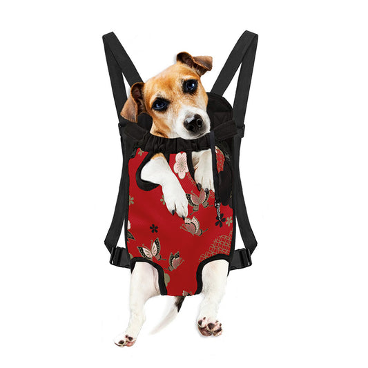 Japanese Flower Print Pet Carrier Backpack