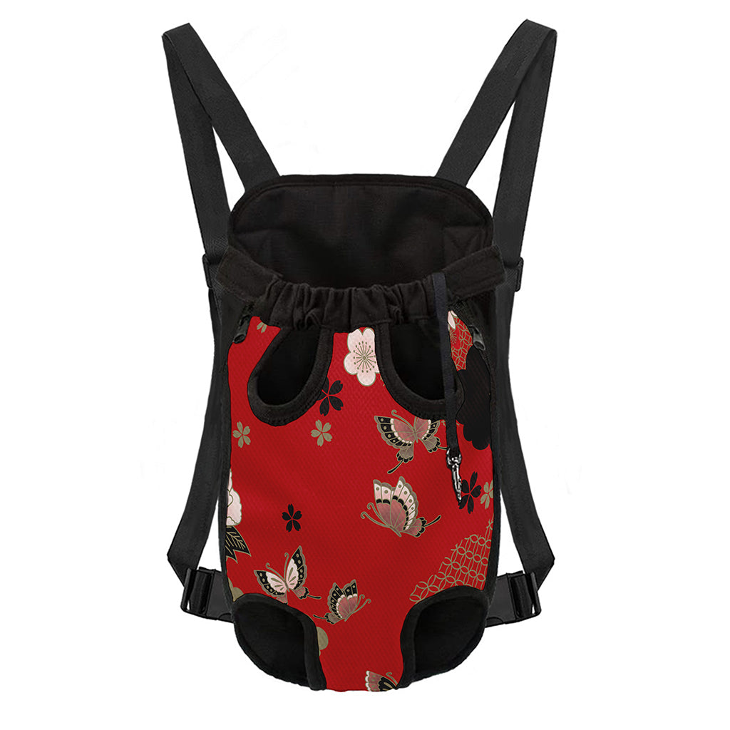 Japanese Flower Print Pet Carrier Backpack