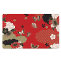 Japanese Flower Print Polyester Doormat