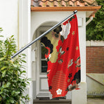 Japanese Flower Print Polyester Flag