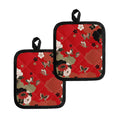 Japanese Flower Print Pot Holders