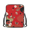 Japanese Flower Print Rectangular Crossbody Bag