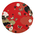 Japanese Flower Print Round Blanket
