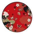 Japanese Flower Print Round Floor Mat