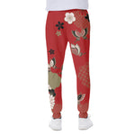Japanese Flower Print Scuba Joggers