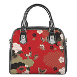 Japanese Flower Print Shoulder Handbag