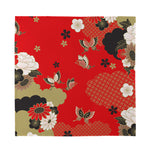 Japanese Flower Print Silk Bandana