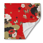 Japanese Flower Print Silk Bandana
