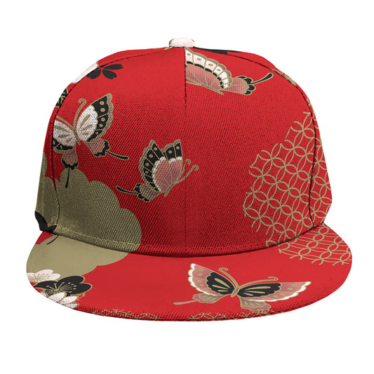 Japanese Flower Print Snapback Cap