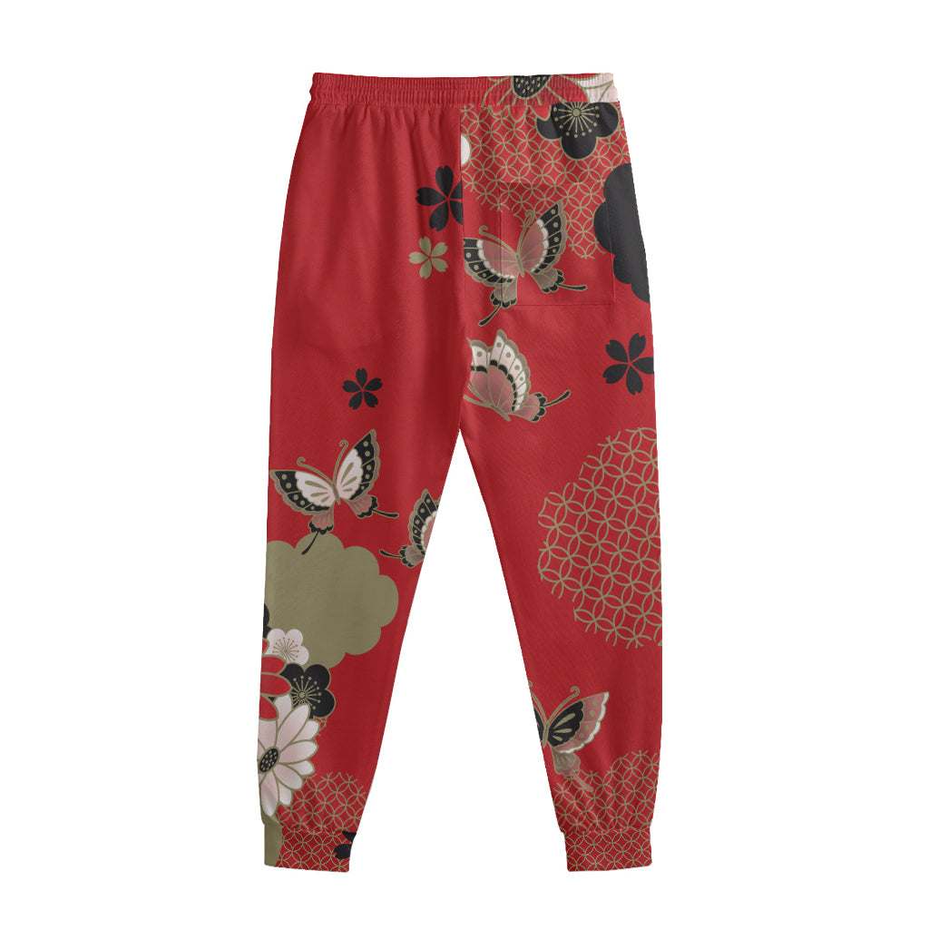 Japanese Flower Print Sweatpants