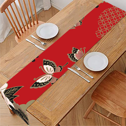 Japanese Flower Print Table Runner