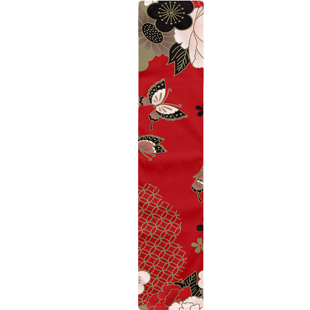 Japanese Flower Print Table Runner