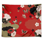 Japanese Flower Print Tapestry