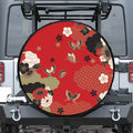 Japanese Flower Print Tire Cover