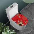 Japanese Flower Print Toilet Lid Cover