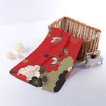 Japanese Flower Print Towel