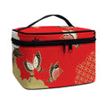 Japanese Flower Print Travel Makeup Bag