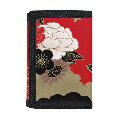 Japanese Flower Print Trifold Wallet