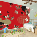Japanese Flower Print Wall Sticker