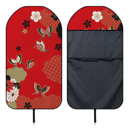 Japanese Flower Print Waterproof Car Seat Cover