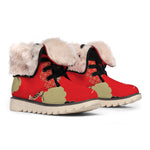Japanese Flower Print Winter Boots