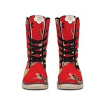 Japanese Flower Print Winter Boots