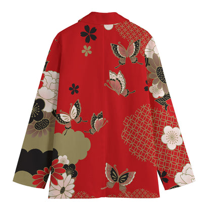Japanese Flower Print Women's Blazer