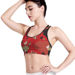 Japanese Flower Print Women's Sports Bra