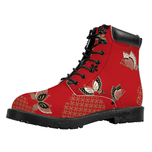 Japanese Flower Print Work Boots