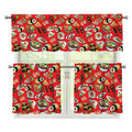 Japanese Food Pattern Print 3 Piece Kitchen Curtains