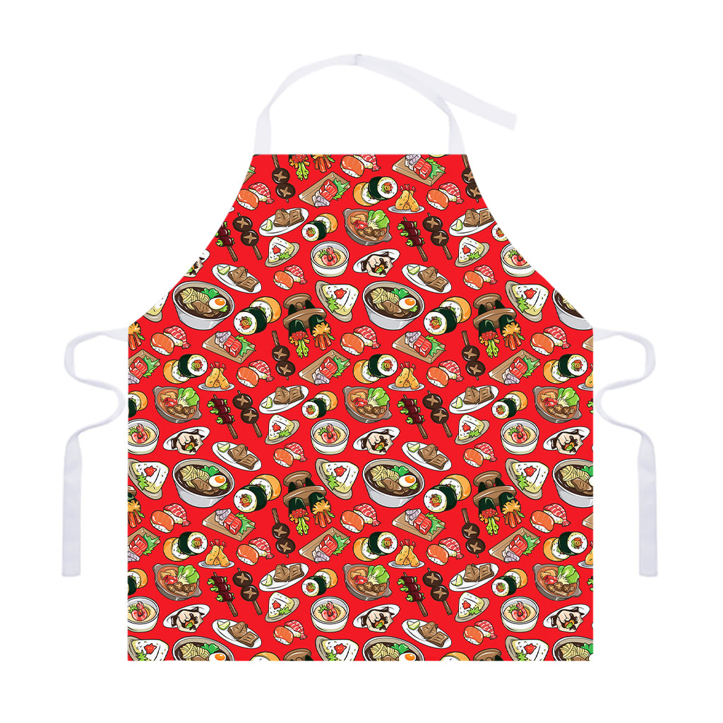 Japanese Food Pattern Print Adjustable Apron