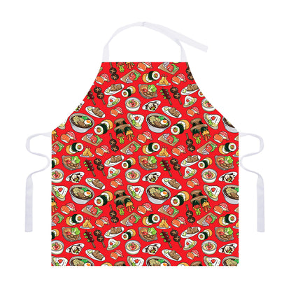 Japanese Food Pattern Print Adjustable Apron