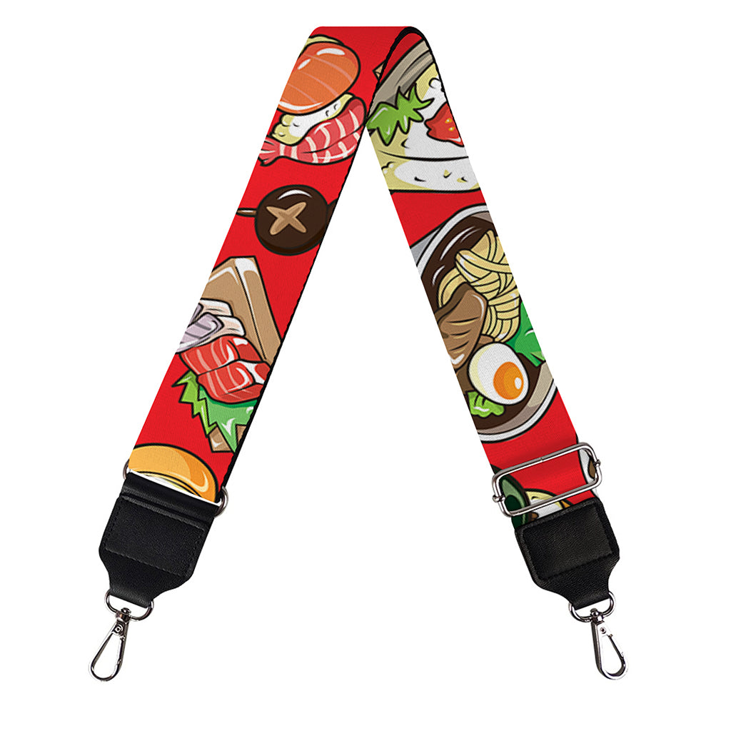 Japanese Food Pattern Print Bag Strap