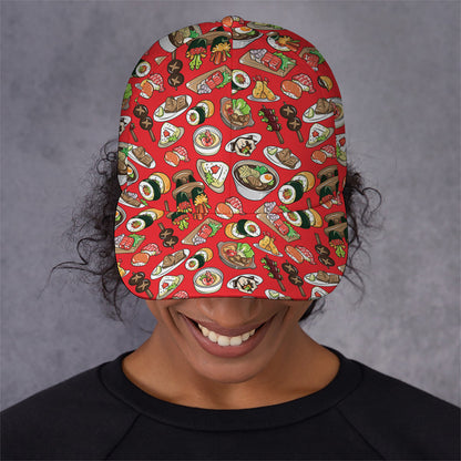 Japanese Food Pattern Print Baseball Cap